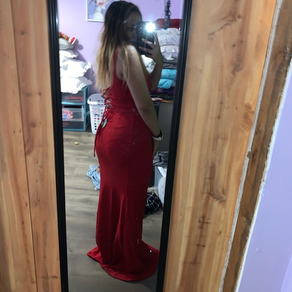 windsor long red sparkly dress - Picture 3 of 5